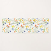 Grüne Orange Wasserfarbe Wildblume Yogamatte (Vorderseite (Horizontal))