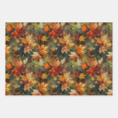 GRÜNE ORANGE YELLOW RED AUTUMN HERBSTLAUB GESCHENKPAPIER SET (Vorderseite 3)