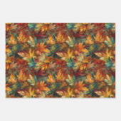 GRÜNE ORANGE YELLOW RED AUTUMN HERBSTLAUB GESCHENKPAPIER SET (Vorderseite 2)