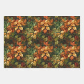 GRÜNE ORANGE YELLOW RED AUTUMN HERBSTLAUB GESCHENKPAPIER SET (Vorderseite)