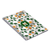 grüne orangefarbene Fußbälle - Kindersport Notizblock (Rechte Seite)