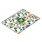 grüne orangefarbene Fußbälle - Kindersport Notizblock (Linke Seite)