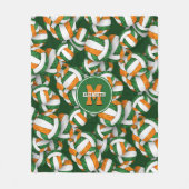 grüne orangefarbene Mannschaft färbt Mädchenvolley Fleecedecke (Vorderseite)