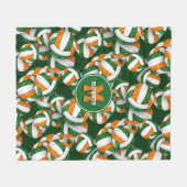 grüne orangefarbene Mannschaft färbt Mädchenvolley Fleecedecke (Vorderseite (Horizontal))