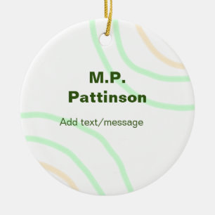 Grüne orangefarbene Streifen fügen eine einfache N Keramik Ornament