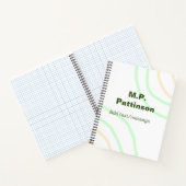 Grüne orangefarbene Streifen fügen eine einfache N Notizblock (Innenseite)