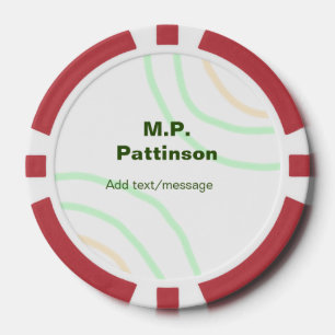 Grüne orangefarbene Streifen fügen eine einfache N Pokerchips