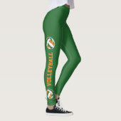 grüne orangefarbene Volleybällchen mit Text nach o Leggings (Rechts)