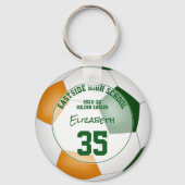 grüne Orangenfußball-Mannschaft gibt Mädchen Junge Schlüsselanhänger (Vorderseite)