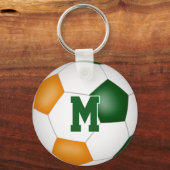 grüne Orangenfußball-Mannschaft gibt Mädchen Junge Schlüsselanhänger (Rückseite)