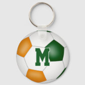 grüne Orangenfußball-Mannschaft gibt Mädchen Junge Schlüsselanhänger (Rückseite)