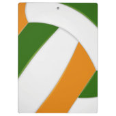 grüne Orangenmannschaft Farben Volleyballtrainer Klemmbrett (Rückseite)