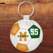 Grüne Orangenmannschaft färbt Jungs Fußball Schlüsselanhänger (Vorderseite)