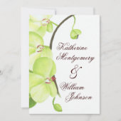 Grüne orchide Hochzeit Einladung (Vorderseite)