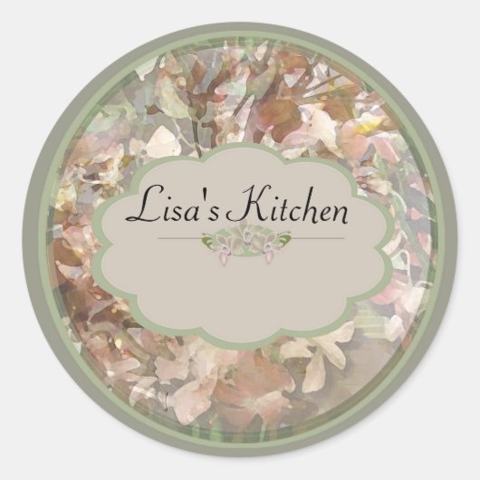 Grüne Orchideen Gewürzjaretiketten Runder Aufkleber (Vorderseite)