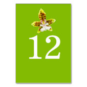 Grüne Orchideen Hochzeit Blume Tischnummer (Vorderseite)