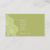 Grüne Orchideen-Visitenkarte Visitenkarte (Rückseite)