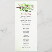 Grüne Orchideenfeier Tropische Hochzeit Programm (Rückseite)