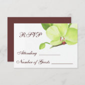 Grüne Orchideenkarte RSVP Karte (Vorne/Hinten)