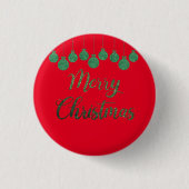 Grüne Ornamente - frohe Weihnachten Button (Vorderseite)