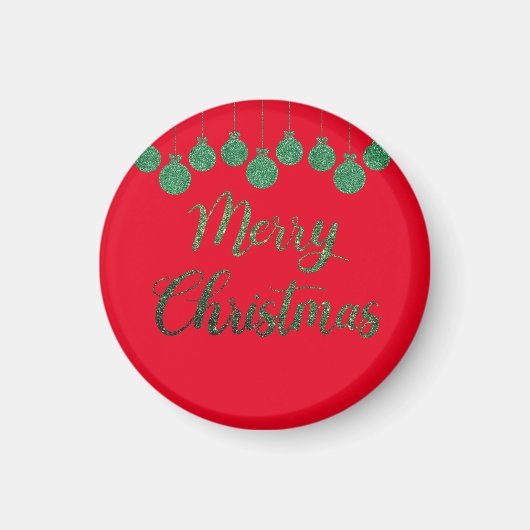 Grüne Ornamente - frohe Weihnachten Magnet (Vorne)