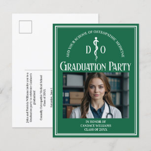 Grüne Osteopathische Medizinstudium Einladungspostkarte