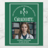 Grüne Osteopathische Medizinstudium Weinetikett (Einzelnes Label)