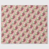 Grüne Ostereier auf rosa Wrapping Paper Geschenkpapier (Flach)