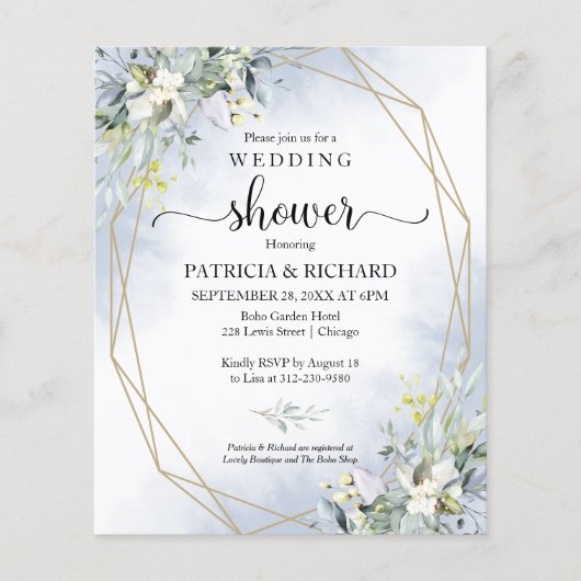 Grüne Paare Dusche Einladung (Vorderseite)