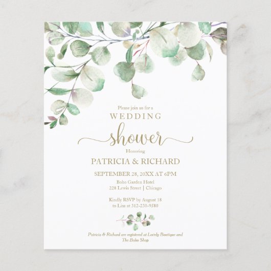 Grüne Paare Dusche Einladung (Vorderseite)