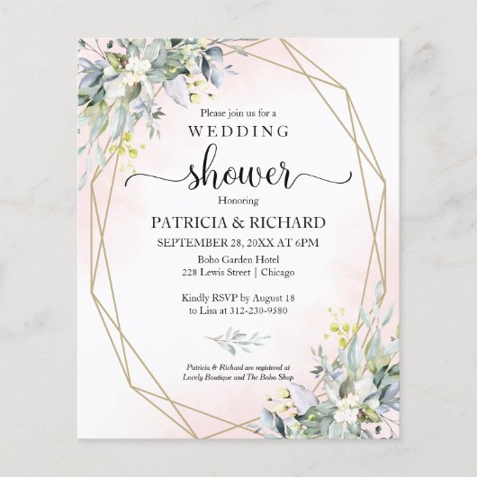 Grüne Paare Dusche Einladung (Vorderseite)