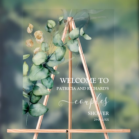 Grüne Paare Dusche Willkommen Acrylschild (Neutral)