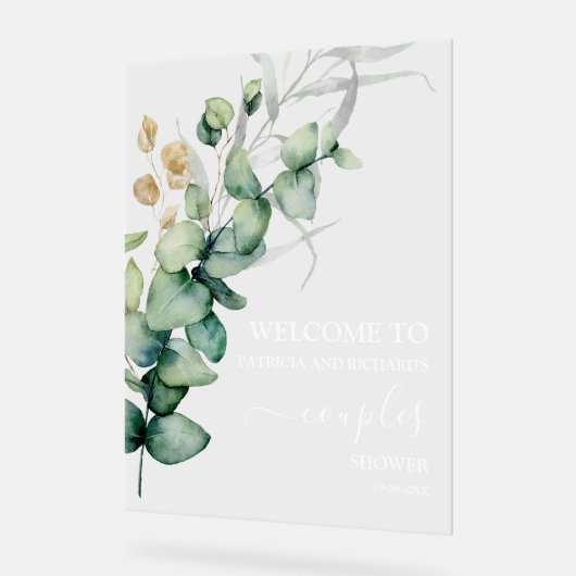 Grüne Paare Dusche Willkommen Acrylschild (Winkel)