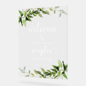 Grüne Paare Dusche Willkommen Acrylschild (Winkel)