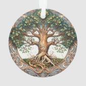 Grüne Paganbaum des Lebens Akryllische Ornament (Rückseite)