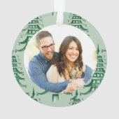 Grüne Pagode Weihnachtsbaum Verlobung Kalender Ornament (Rückseite)