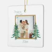 Grüne Pagode Weihnachtsbäume 2Foto Weltfrieden Keramikornament (Links)
