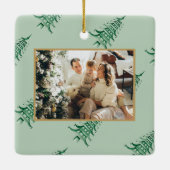 Grüne Pagode Weihnachtsbäume 2Foto Weltfrieden Keramikornament (Rückseite)