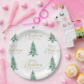 Grüne Pagode Weihnachtsbaummuster Papierplatte Pappteller (Party)