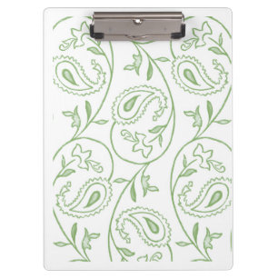 "Grüne Paisley-Blüte" Elegante künstlerische Spira Klemmbrett