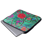 Grüne Paisley-Laptophülse Laptopschutzhülle (Vorne Knopf)