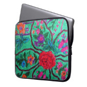 Grüne Paisley-Laptophülse Laptopschutzhülle (Vorderseite Links)