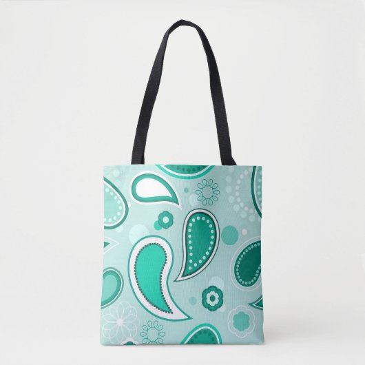 grüne Paisley-Tasche Tasche (Vorderseite)