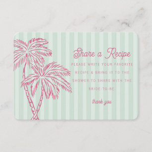 Grüne Palm Springs Pastell-Strand Rezeptkarte Begleitkarte