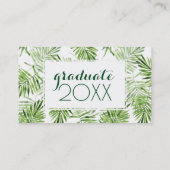 Grüne Palmblätter des Foto-Abschluss-| Telefonnummerkarte (Rückseite)