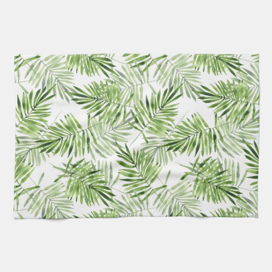 Grüne Palmblätter Geschirrtuch (Horizontal)