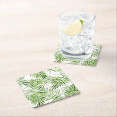 Grüne Palmblätter Rechteckiger Pappuntersetzer (Vor Ort)