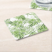 Grüne Palmblätter Rechteckiger Pappuntersetzer (angewinkelt)