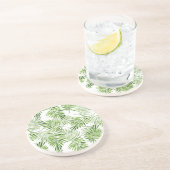 Grüne Palmblätter Sandstein Untersetzer (Seite)