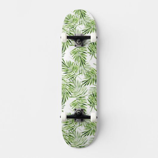 Grüne Palmblätter Skateboard (Vorderseite)